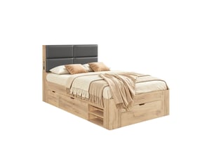 Lit avec rangement 90x200 cm <strong></strong> <strong>OMNIGLINT TRADING LTD</strong> coloris naturel