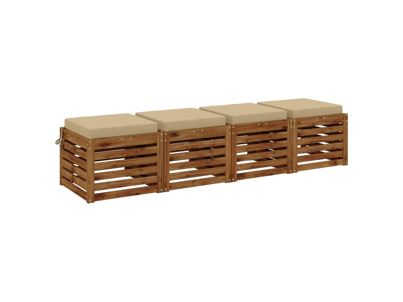  Lot de 4 coussins de siège, coussins d'assise soest 100 % polyester beige cf60290  - Conforama C
