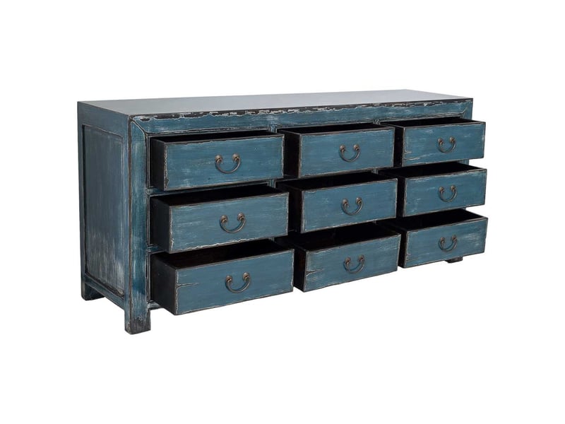  Buffet en bois bleu 170x45x78 cm h  - Conforama E