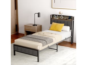 Lit simple 90x200 cm <strong>TCQPZ</strong>  <strong></strong> coloris noir