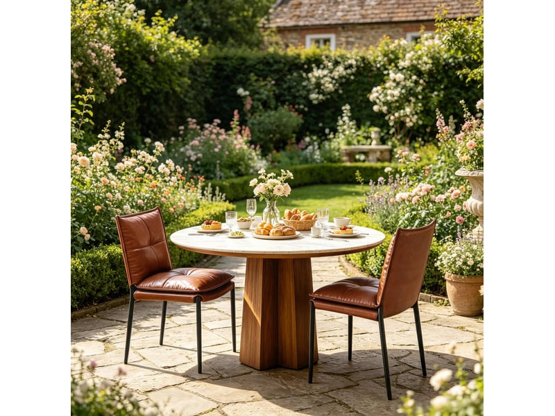  Lot de 2 chaises de salle à manger modernes avec dossier rembourré, marron et noir  - Conforama C