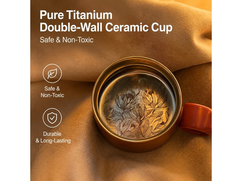 Coffret rouge de 2 tasses en céramique, rose vermillon et lune noire - Conforama E