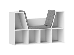 Bibliotheque coloris blanc 6 étagère(s) <strong>DESVIAE</strong> <strong></strong> - 105 cm x 63 cm