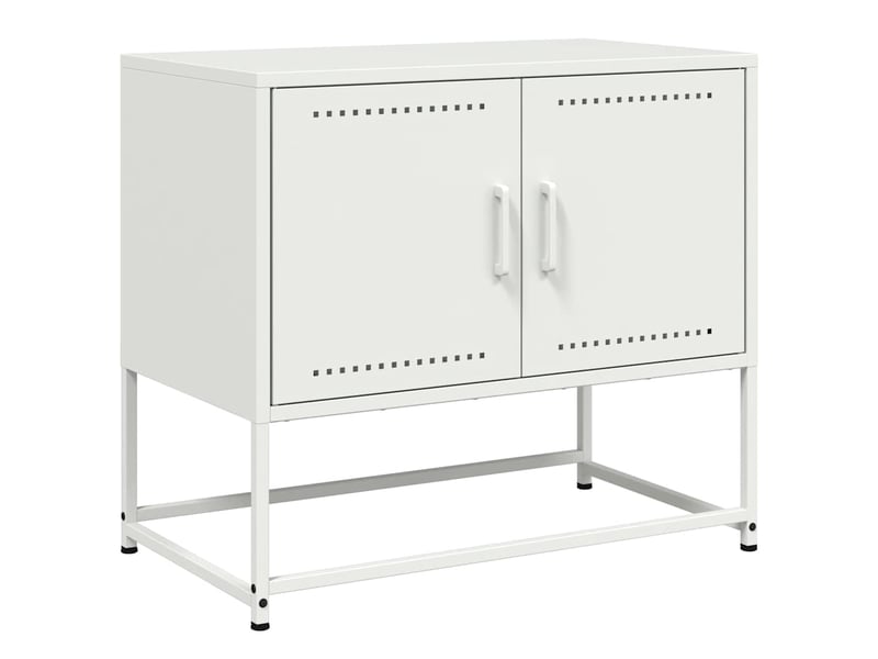  Meuble tv - banc tv - meuble de rangement blanc 68,5x39x60,5 cm acier  - Conforama A