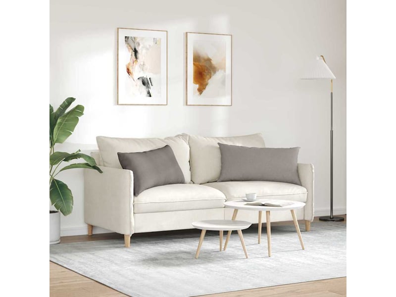  Lot de 2 coussins de canapé, coussins décoratifs tissu taupe 80 x 40 cm cf58968  - Conforama D