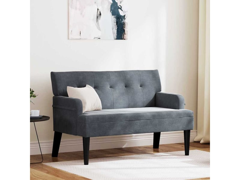  Banc chambre, banc de lit chesterfield gris foncé 112x65,5x75 cm velours  - Conforama B