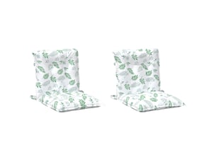Lot de 2 coussins d'extérieur, coussins de chaise tissu motif à feuilles fines cf56401