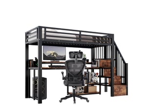 Lit mezzanine 90x200 cm HAVRYA   coloris noir