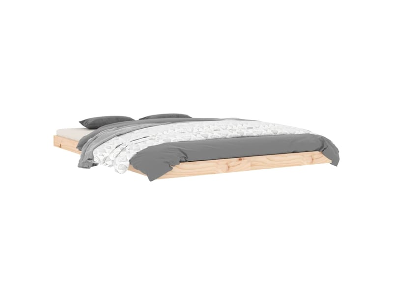  Lit double- lit adulte -  cadre de lit sans matelas 135x190 cm bois de pin massif  - Conforama B