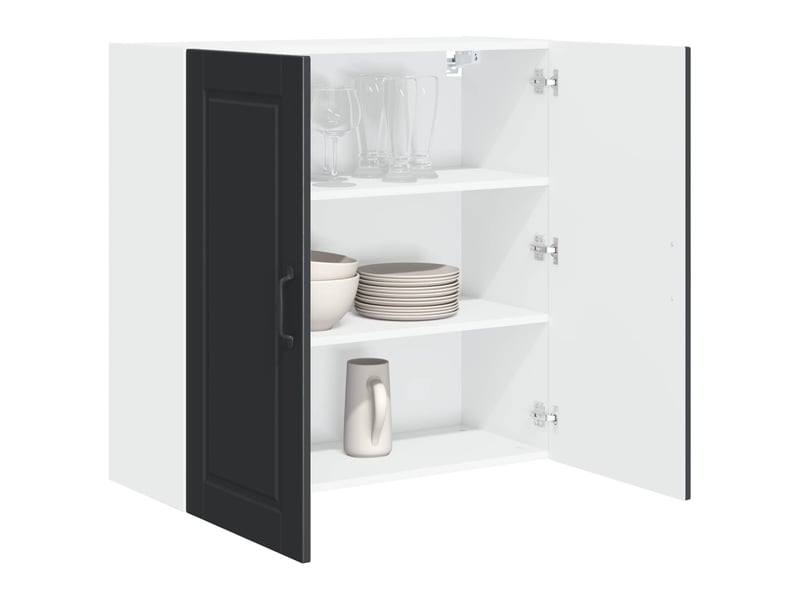 Meuble mural de cuisine, armoire de cuisine noir 80x31x80cm bois d'ingénierie shl2229 - Conforama C