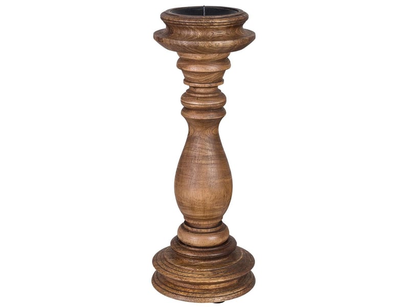  Chandelier en bois, finition artisanale marron, 12 x 12 x 30 h cm  - Conforama A