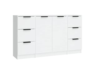 Buffets 3 pcs - bahut - meuble de rangement blanc bois d'ingénierie