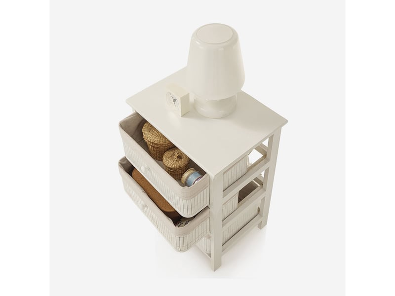  Commode de chevet en bois avec 3 tiroirs mavion 3  - Conforama C