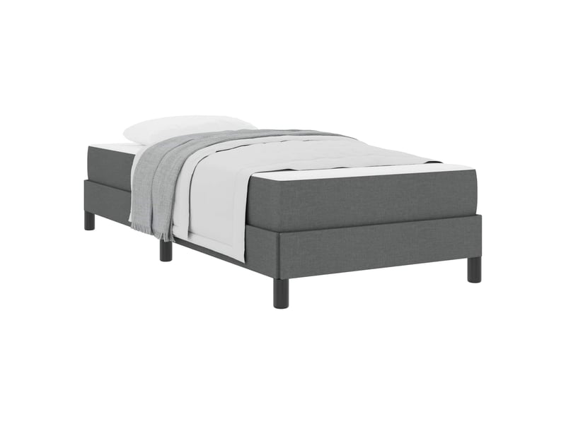  Lit simple- lit adulte -  lit à ressorts gris foncé 80 x 200 cm tissu  - Conforama A