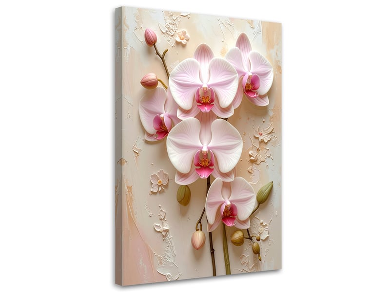 Tabelau sur toile, orchidées roses dans un délicat arrangement floral 40x60 1328137544 - Conforama A