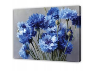 Tableau décoration murale impression sur toile fleurs nature bleu - 100x70 cm - tableau décoration murale chambre et salon