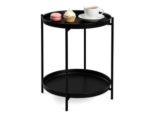 Table basse rond(e) coloris noir LPOSPI  - 44 cmx44 cm