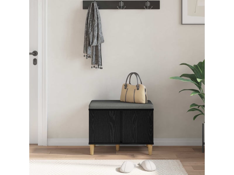  Banc d'entrée, banc interieur avec coussin chêne noir 60x38x46 cm shl51777  - Conforama D