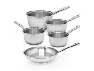 Lot de 4 casseroles 16182022 cm et 1 poêle en inox 24 cm fackelmann rhona