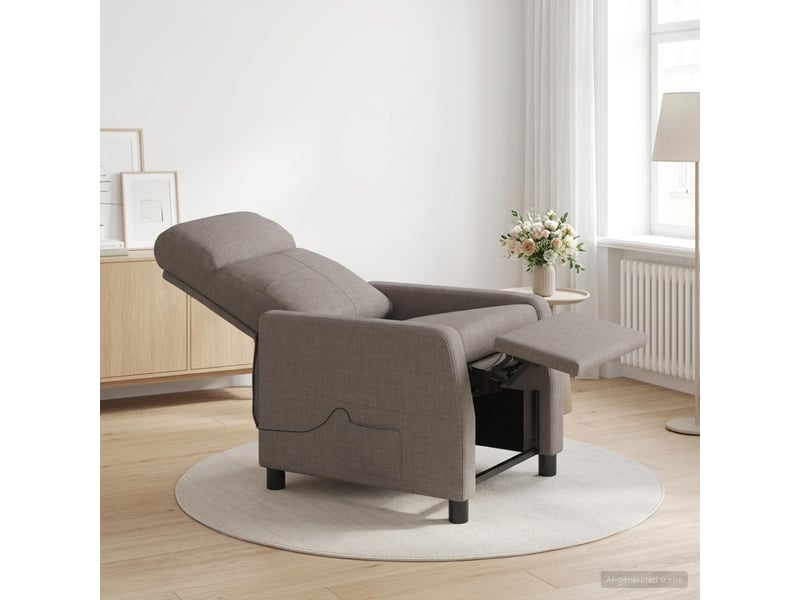 Vidaxl fauteuil de massage inclinable taupe tissu - Conforama B