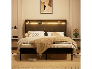 Lit 2 places 140x190 cm <strong></strong>  <strong></strong> coloris noir