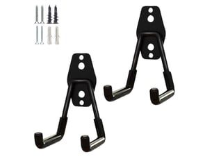 Crochets robustes pour garage, utilitaires de rangement, organiseur de pour outils de jardin, muraux en acier, noir
