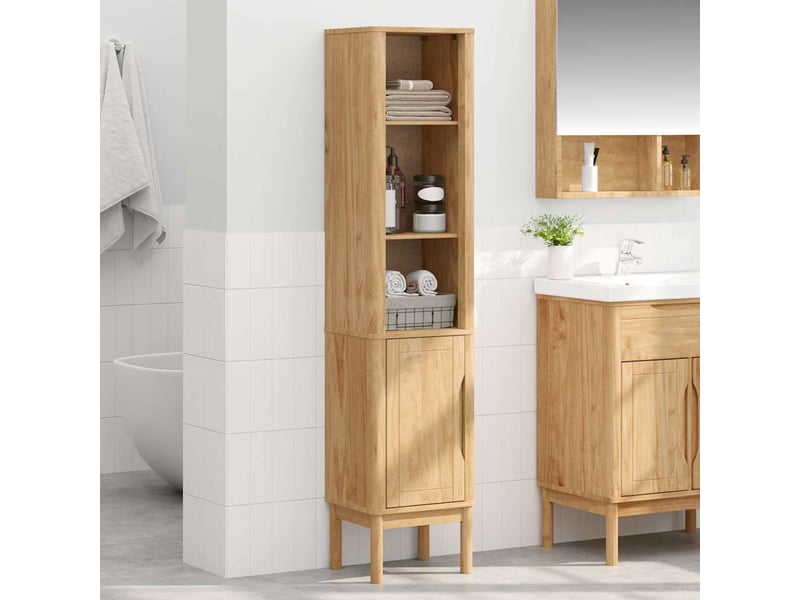  Meuble de salle de bain, armoire salle de bain haut floro marron 35 x 30 x 160 cm cf65451  - Conforama D
