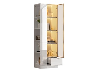 Vitrine coloris blanc 4 étagère(s) <strong>KORFEE</strong> <strong></strong> - 35.7 cmx50 cm