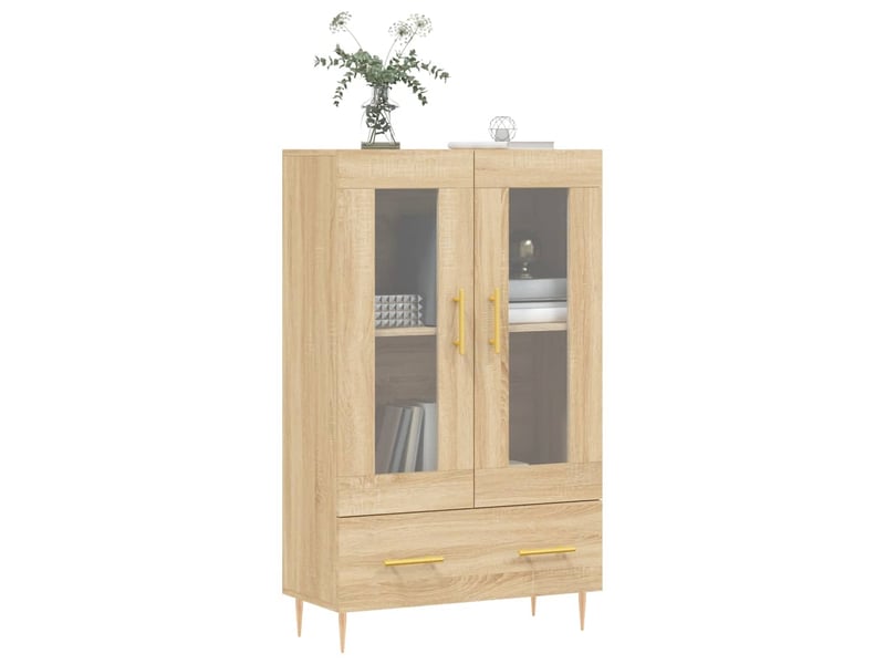  Buffet haut - bahut - meuble de rangement chêne sonoma 69,5x31x115 cm bois d'ingénierie  - Conforama C