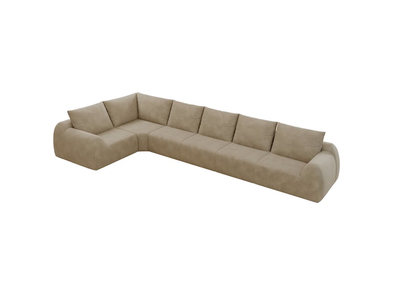 Canapé d'angle kaki 401 cm sans armature en tissu chenille - Conforama A