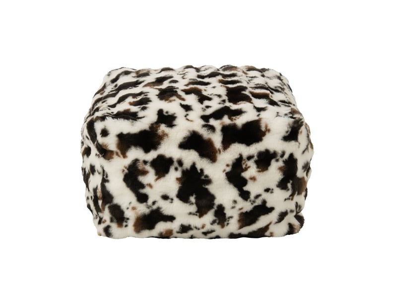  Pouf carré vache ulf 70cm blanc &amp; marron  - Conforama B