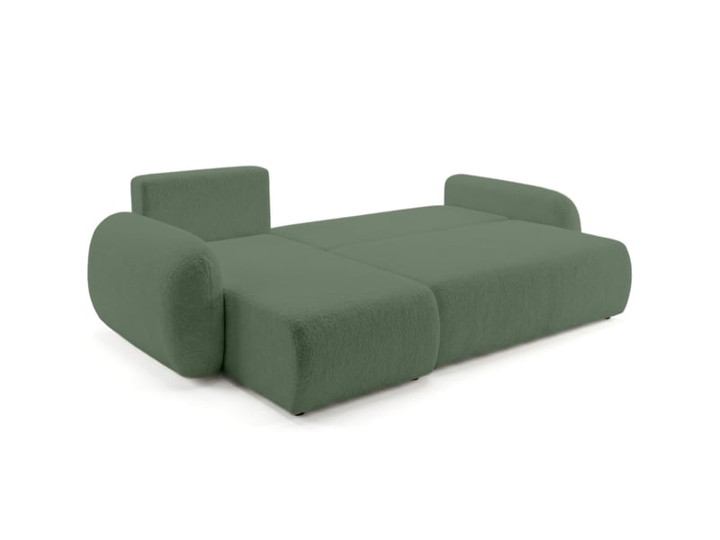  Alya - canapé d'angle convertible et réversible 3 places en bouclette  - Conforama C