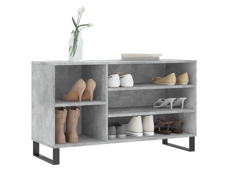  Meuble à chaussure, armoire à chaussures gris béton 102x36x60 cm bois d'ingénierie shl2630  - Conforama C