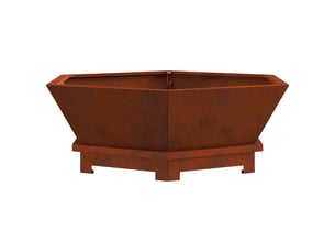 Brasero exterieur, foyer camping rouillé 75x75x28 cm