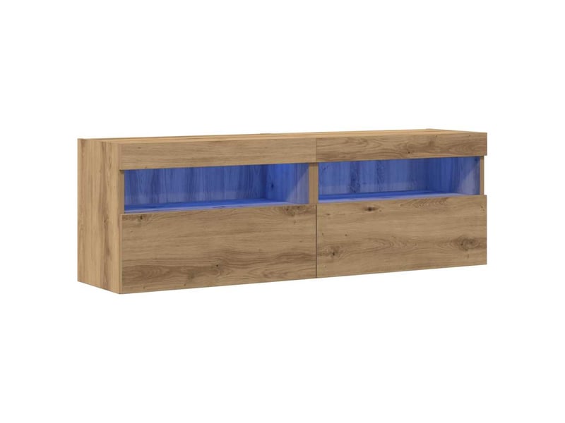  Meuble tv - banc tv - meuble de rangement mural 2 pcs chêne artisanal bois d'ingénierie  - Conforama A