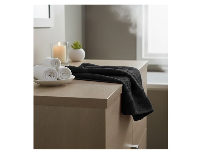 Serviette de toilette en coton lilas  - Conforama B