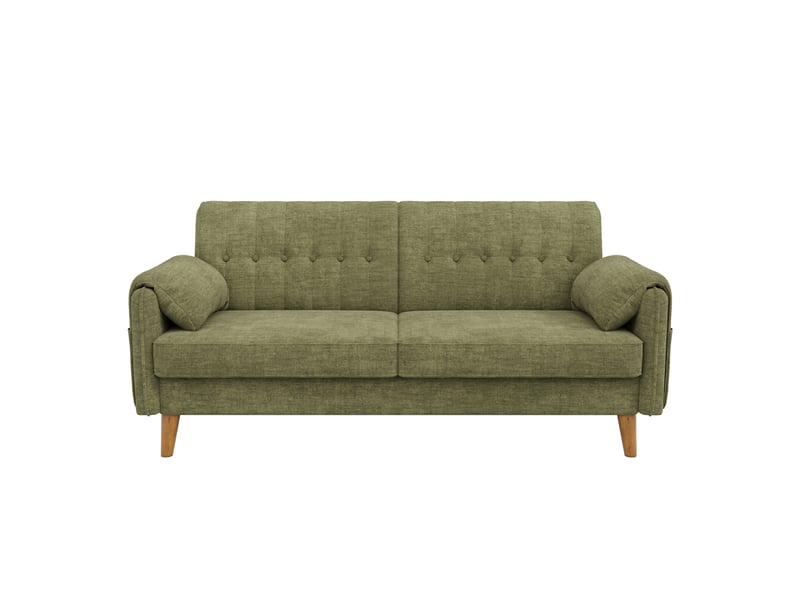 Canapé 2 places 161,5x79x83,5 cm avec poches latérales chenille vert  - Conforama A