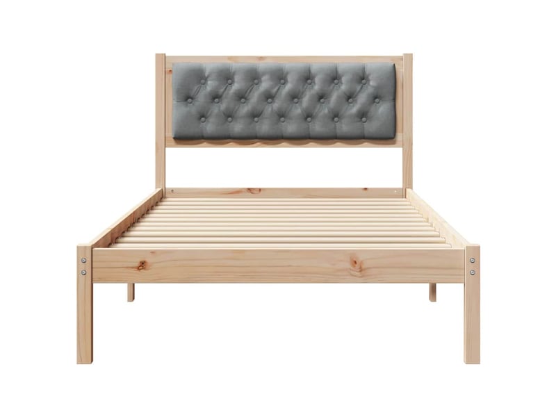  Lit simple- lit adulte -  cadre de lit gris clair 100 x 200 cm pin massif  - Conforama D