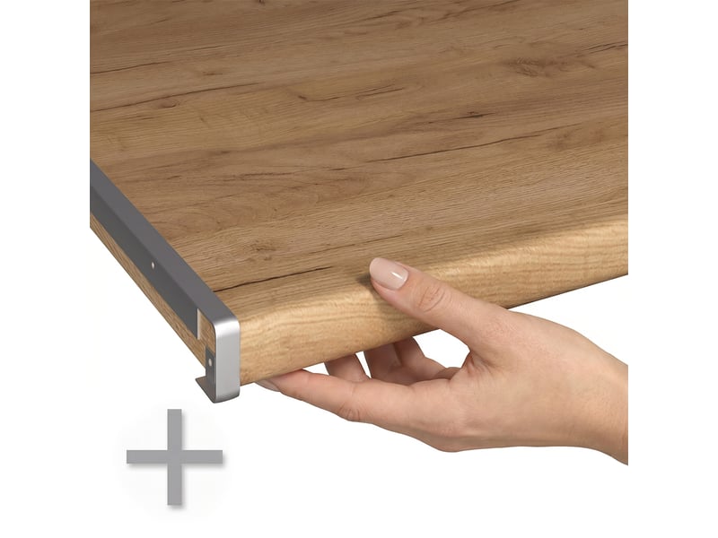  Vicco meuble cuisine, bleu-grisanthracite, 100cm plan de travail chêne doré  - Conforama D