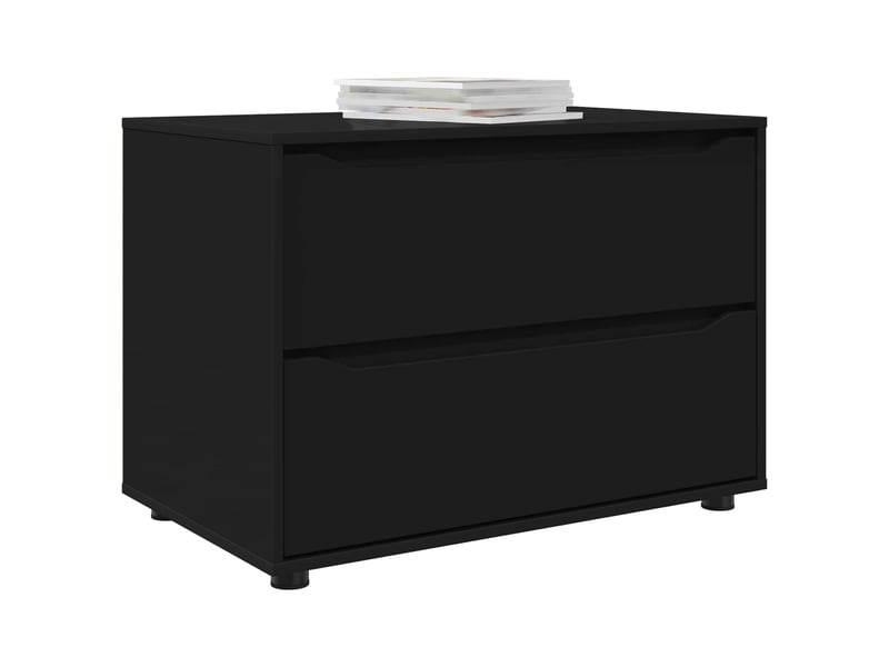  Armoire de rangement, commode de rangement 80 x 48 x 57 cm bois d'ingénierie noir  - Conforama C