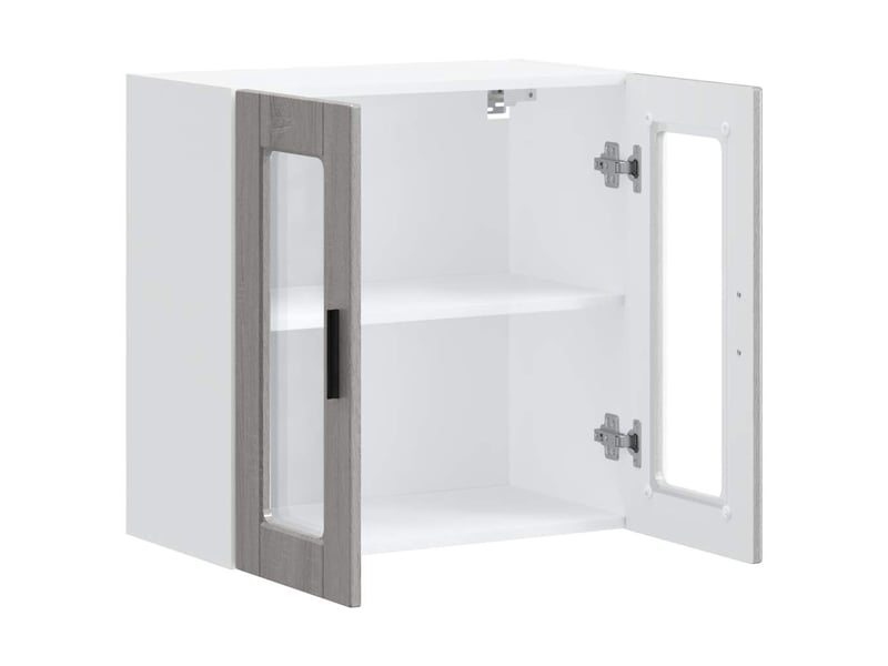 Armoire murale de cuisine avec porte en verre porto sonoma gris shl3428 - Conforama E