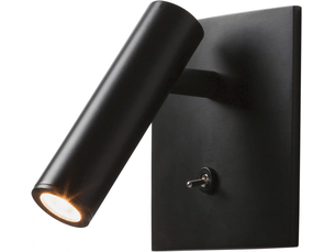 Spot led 3w encastré, directionnel, pour lampe de chevet, avec bouton marche, arrêt et éclairage focalisé réglable, noir