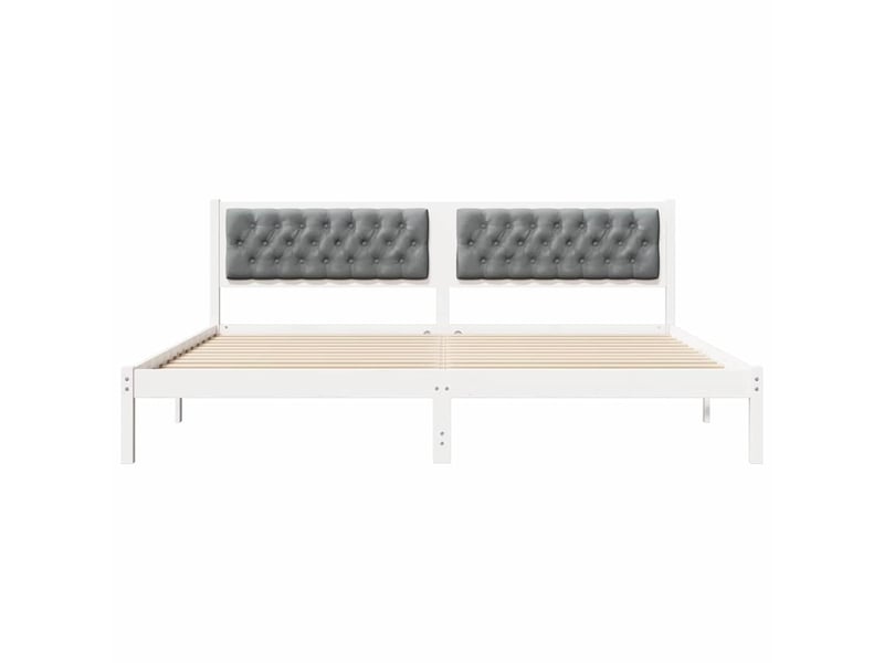  Lit double- lit adulte -  cadre de lit gris clair 200 x 200 cm pin massif  - Conforama D