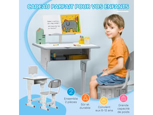 Bureau enfant   60 cm coloris gris