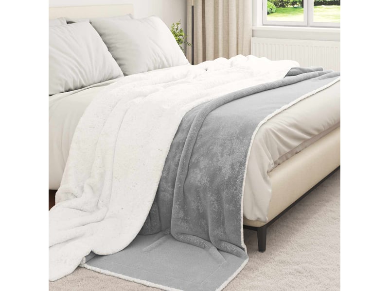  Plaid canapé gris 220x240 cm 2.67 kg polaire  - Conforama C