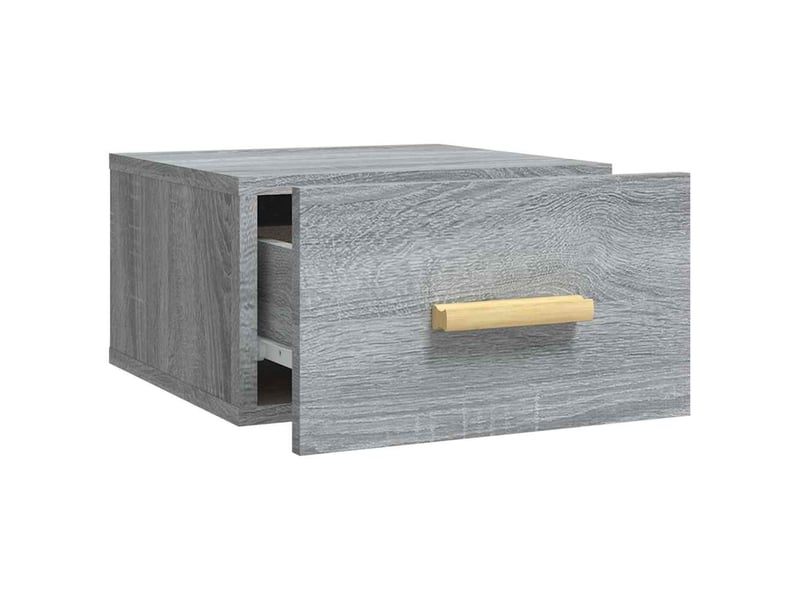  Lot de 2 tables de chevet - cabinet de chevet - table de nuit murales sonoma gris 35x35x20 cm  - Conforama C