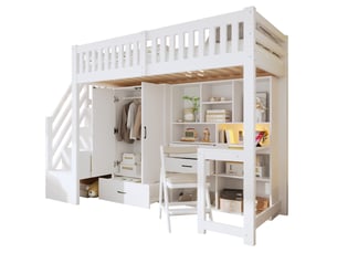 Lit mezzanine 90x200 cm EVRYAE coloris blanc