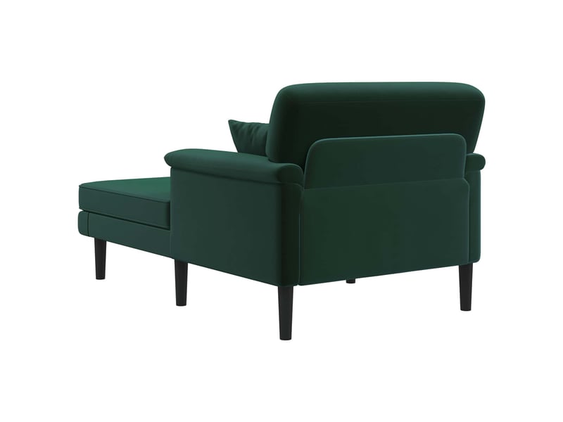  Vidaxl chaise longue vert foncé velours  - Conforama E