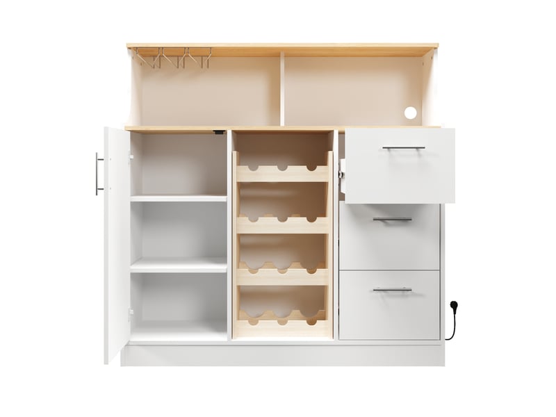  Buffet bar avec led - porte-verres, rangement vin, prises - cuisinerestaurant  - Conforama A