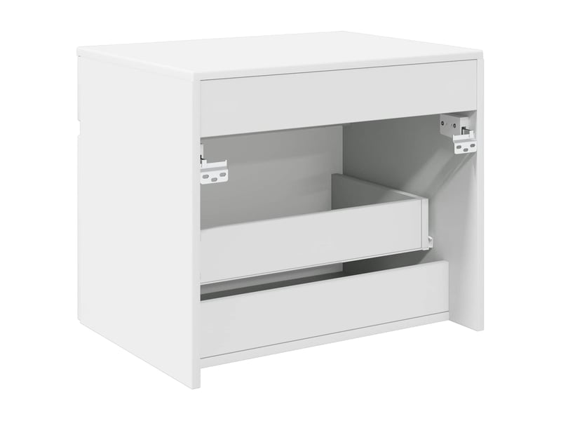  Cabinet salle de bain mural, meuble de rangement blanc brillant 59x44.5x50 cm  - Conforama E